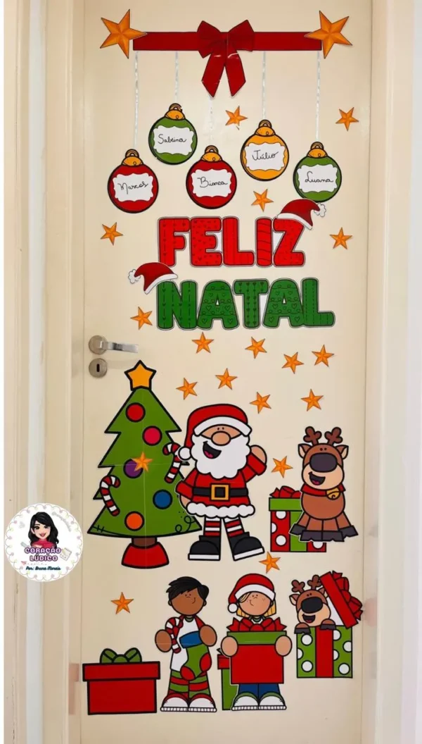 Decoração de Porta-Papai Noel 