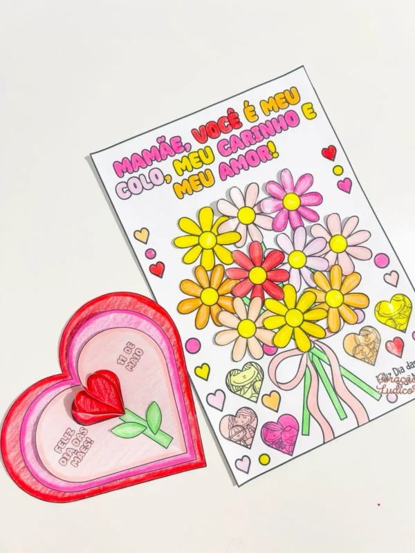 Cartões para Colorir Dia das Mães - Imagem 2