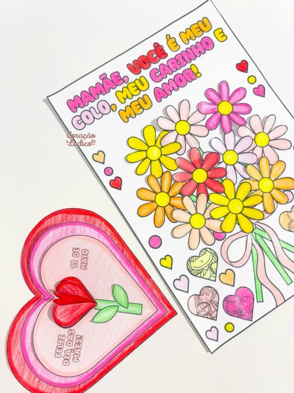 Cartões para Colorir Dia das Mães - Imagem 3