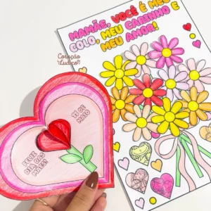 Cartões para Colorir Dia das Mães