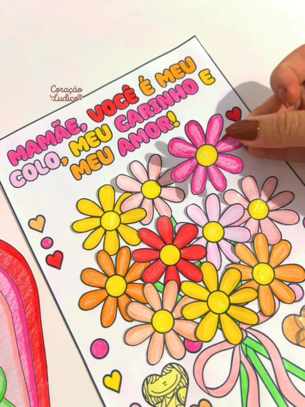 Cartões para Colorir Dia das Mães - Imagem 5