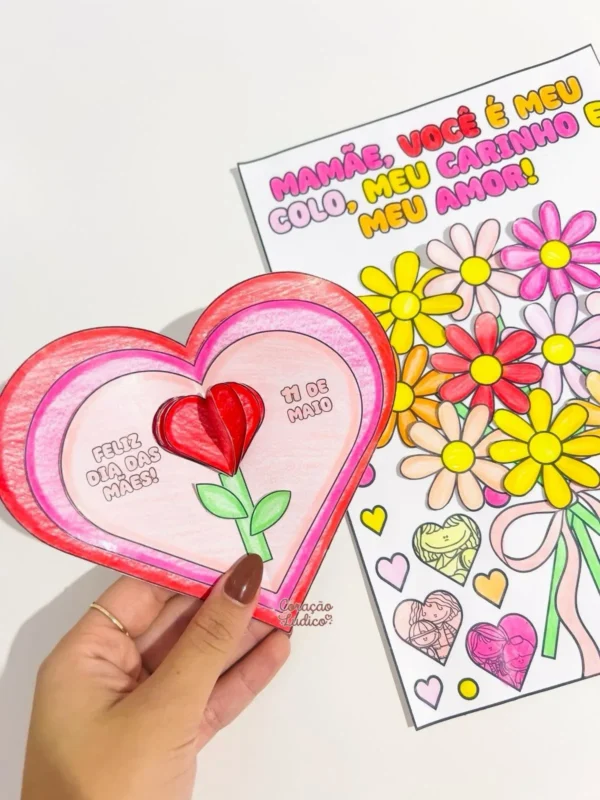 Cartões para Colorir Dia das Mães - Imagem 6