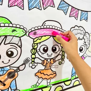 Cartaz para Colorir - Festa Junina