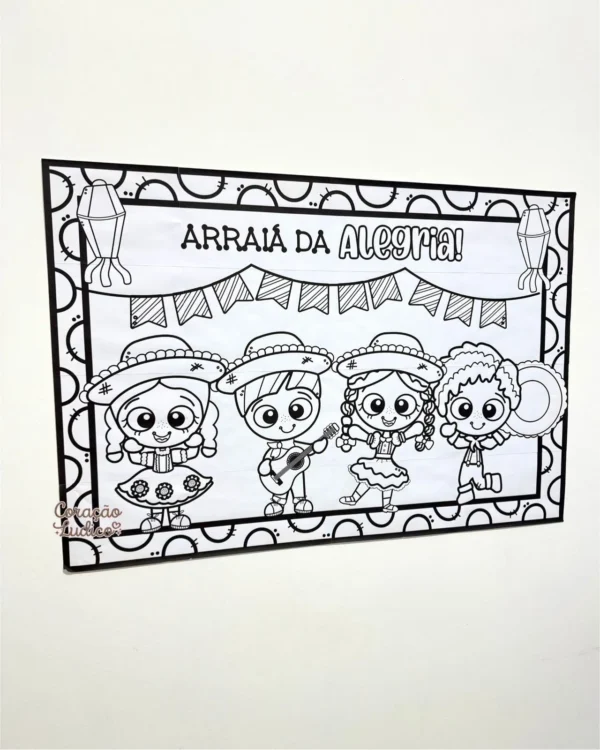 Cartaz para Colorir - Festa Junina - Imagem 3