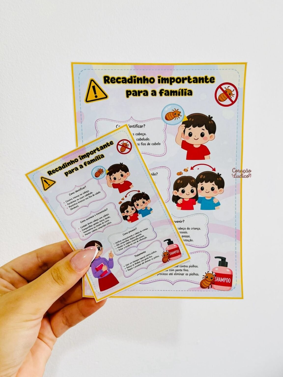 Bilhete Informativo sobre Piolho – Coração Lúdico