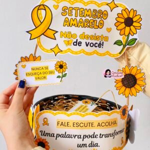 Decoração para Cesta — Setembro Amarelo 