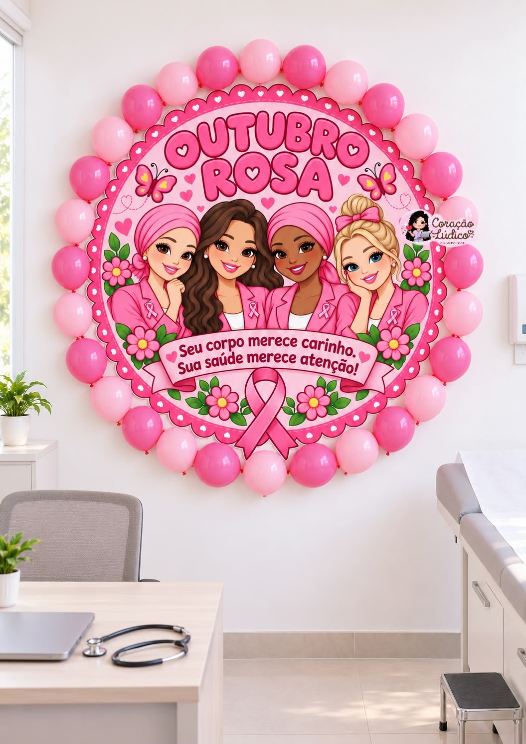 Painel Redondo – Outubro Rosa - Imagem 3